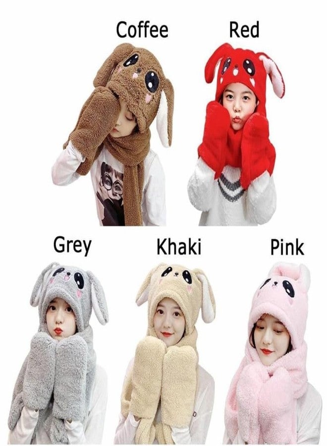 Malvina Kids Panda Design Balaclava/Monkey/Ski Cap Winter Warm Scarf Set | Plush/Beanie Wool Faux Fur Neck Scarf for Boys and Girl's Brown - Image 3