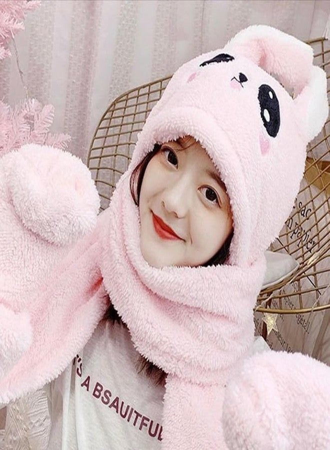 Malvina Kids Panda Design Balaclava/Monkey/Ski Cap Winter Warm Scarf Set | Plush/Beanie Wool Faux Fur Neck Scarf for Boys and Girl's Brown - Image 4