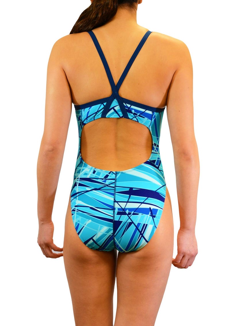 Adoretex Girl's/Women's Pro One Piece Thin Strap Athletic Swimsuit-FN031-Teal-34 - Image 4