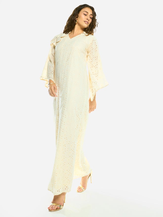 House of Moda Bow Detail Lace Cut-Out Maxi Dress - Image 3