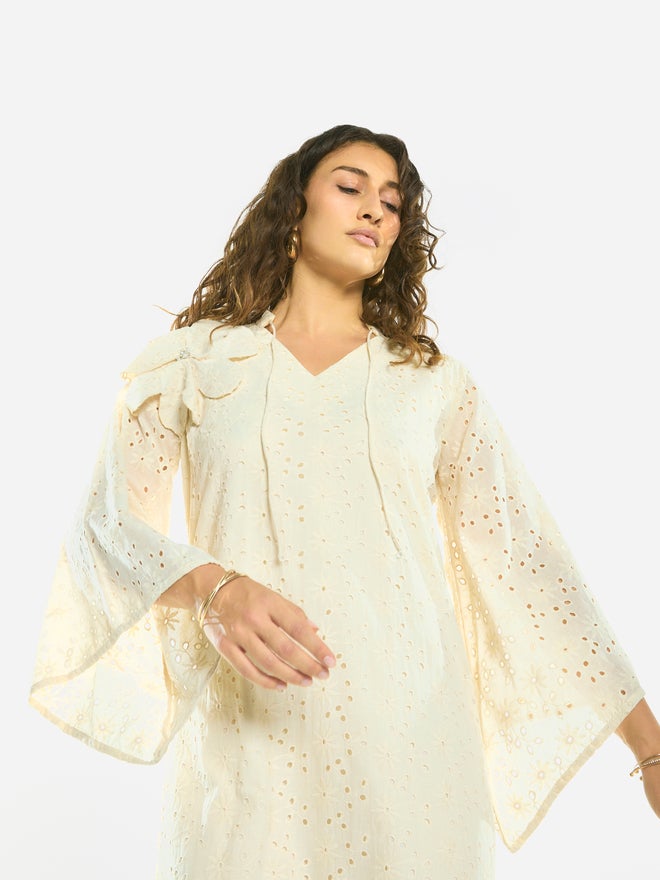 House of Moda Bow Detail Lace Cut-Out Maxi Dress - Image 4