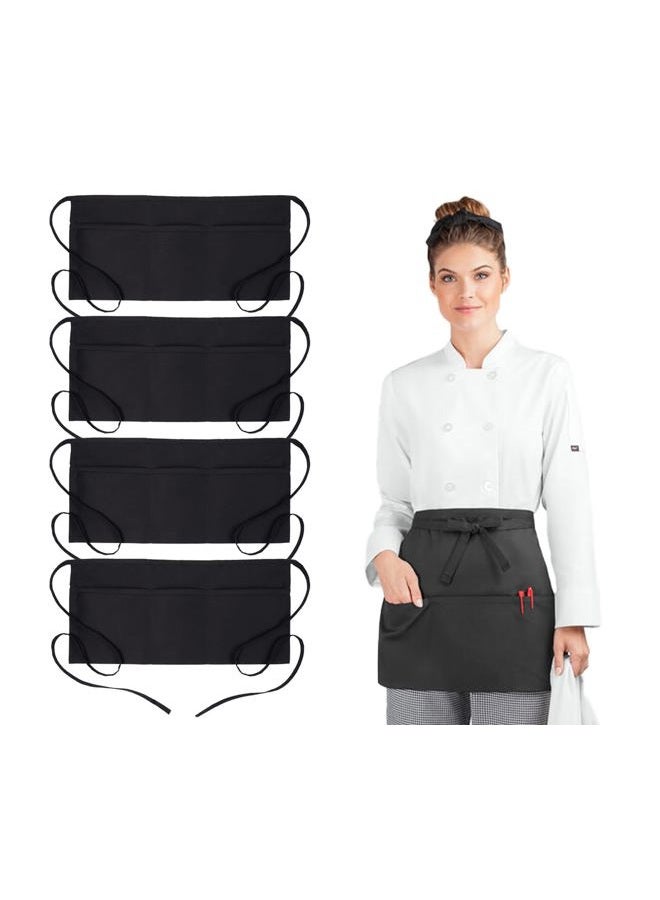 Avalon Kitchen Server aprons with 3 Pockets - Waitress Apron - Waist apron 24x12 Inches Made from 100% Polyester half apron - Image 1