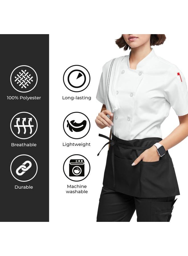 Avalon Kitchen Server aprons with 3 Pockets - Waitress Apron - Waist apron 24x12 Inches Made from 100% Polyester half apron - Image 2