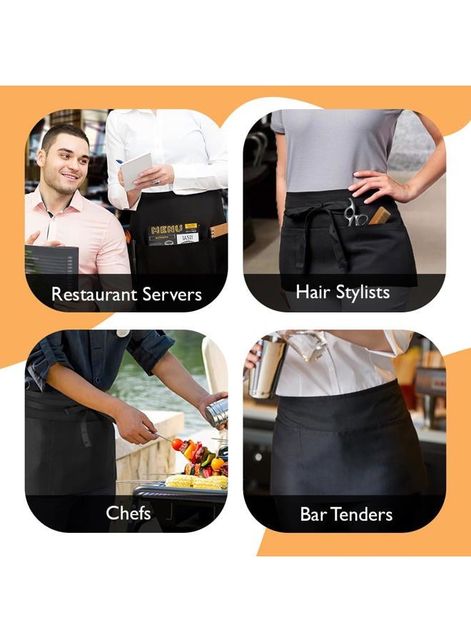 Avalon Kitchen Server aprons with 3 Pockets - Waitress Apron - Waist apron 24x12 Inches Made from 100% Polyester half apron - Image 4