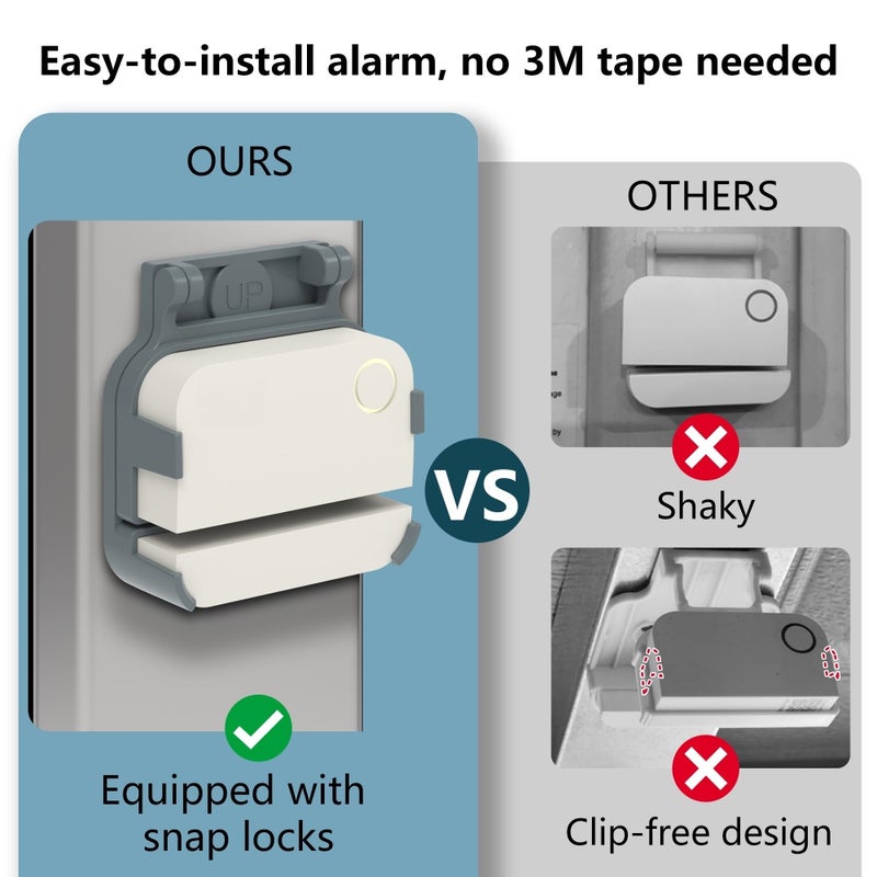 Touzanious Garage Door Bracket for Ring Alarm Contact Sensor 2nd Gen â€“ Gray Mount with Snap Clip & Screws â€“ Secure Fit, Easy Install, Ring Compatible Accessory (1-Pack, Sensor Not Included) - Image 5