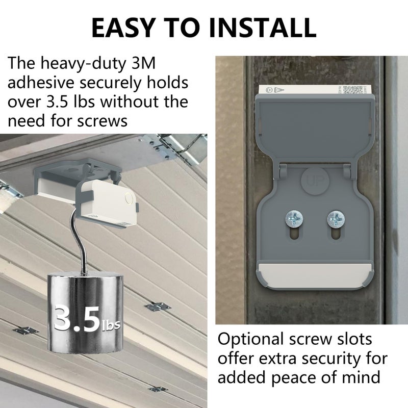 Touzanious Garage Door Bracket for Ring Alarm Contact Sensor 2nd Gen â€“ Gray Mount with Snap Clip & Screws â€“ Secure Fit, Easy Install, Ring Compatible Accessory (1-Pack, Sensor Not Included) - Image 4