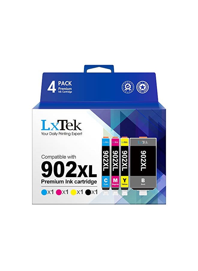 LxTek LxTek Compatible Ink Cartridge Replacement for HP 902XL 902 XL Ink Cartridge Compatible with Officejet 6978 6968 6962 6958 Printer (4 Pack)  - Image 1