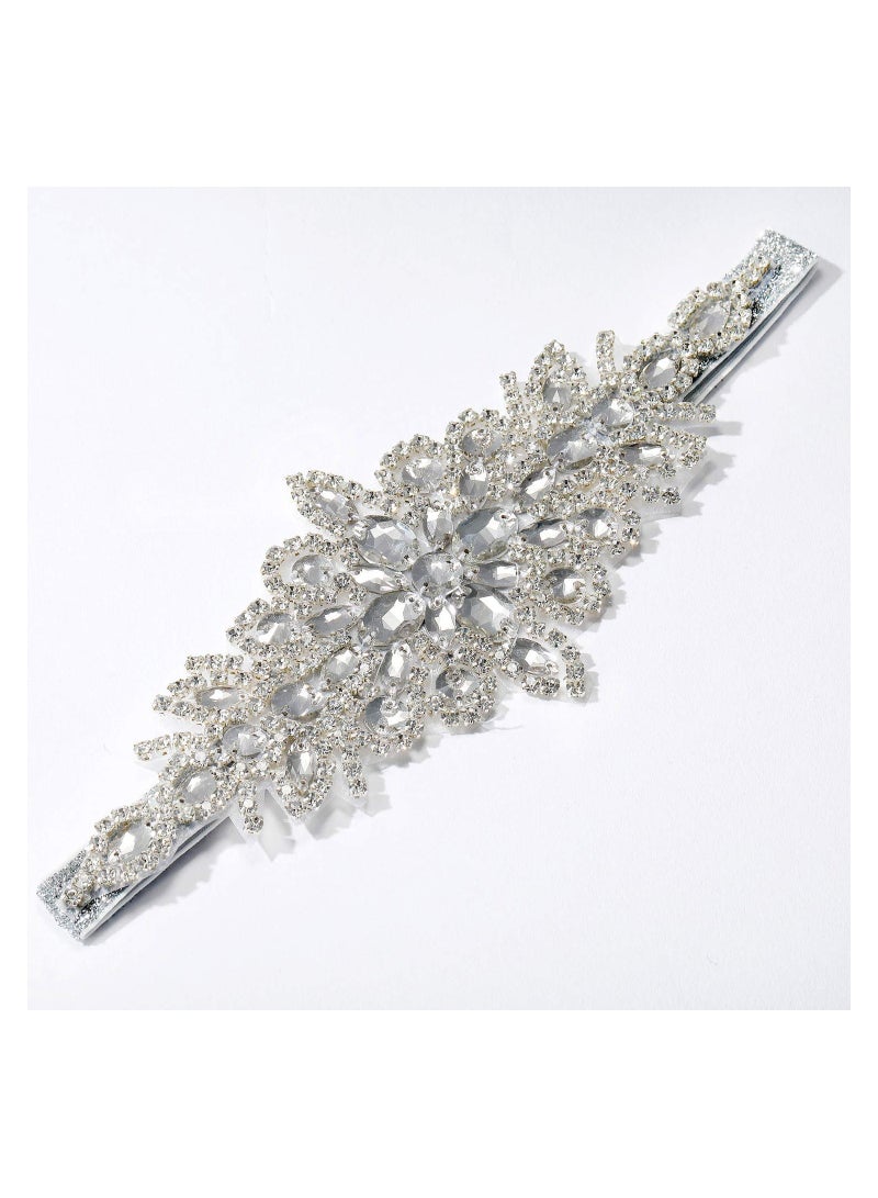 Loquat Rhinestone Flapper Headband, Elastic 1920s Headpiece, Vintage Rhinestones Crysatal Drop Headpiece Headband Wedding Prom Women Girl Hair Accessories - Image 4