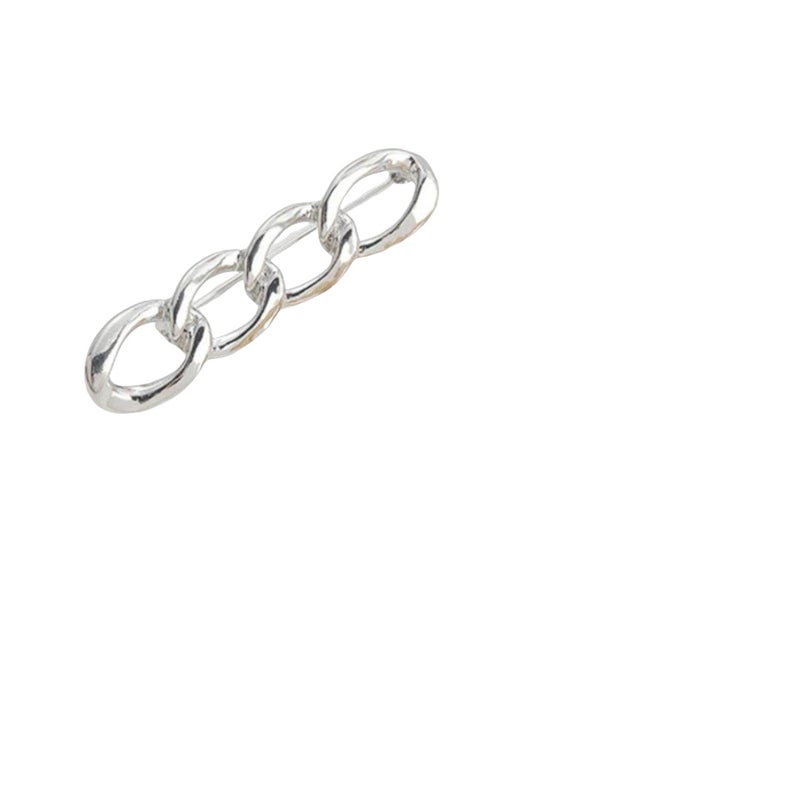 Detachable, No-Sew, No-Drill Waist-Cinching Pin — Versatile Alloy Chain Button & Brooch/Silver - Image 1