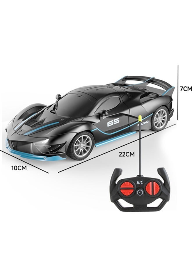 1:18 High Speed Remote Control Car with Cool Car Lights, Rechargeable Version 22 x 10 x 7 cm, Black - Image 2