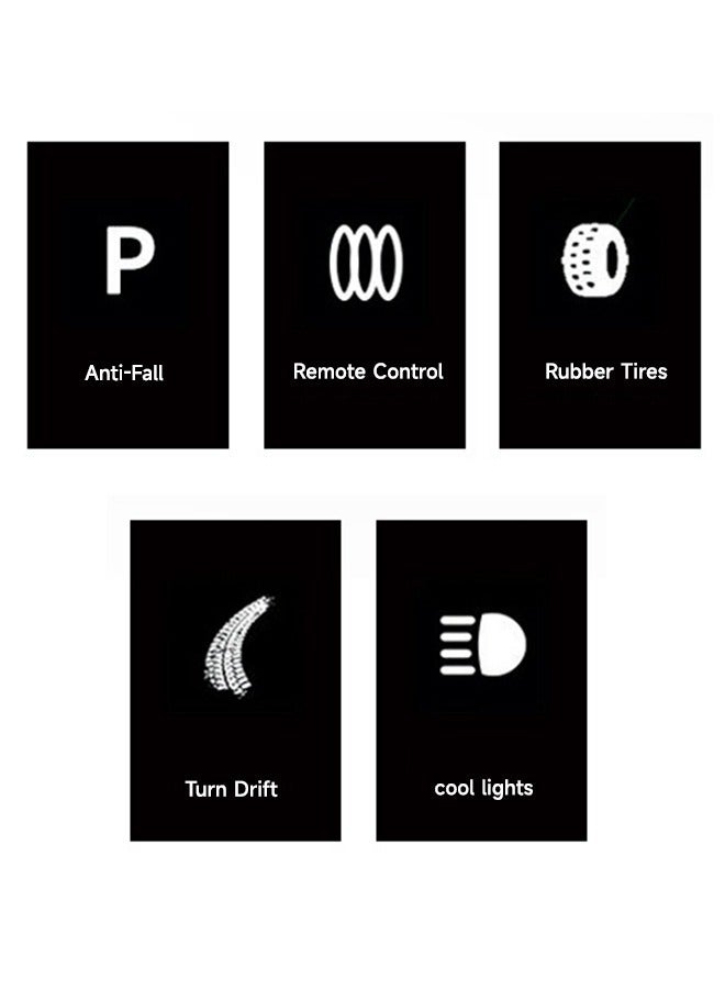 1:18 High Speed Remote Control Car with Cool Car Lights, Rechargeable Version 22 x 10 x 7 cm, Black - Image 4