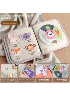 Generic Baby Sticky Cloth Book Montessori Early Education Tear-proof Cloth Book Baby 6 Months Three-dimensional Chinese And English Hand Tear Book Toy-Specifications:Animal Cloth Book  - Image 1