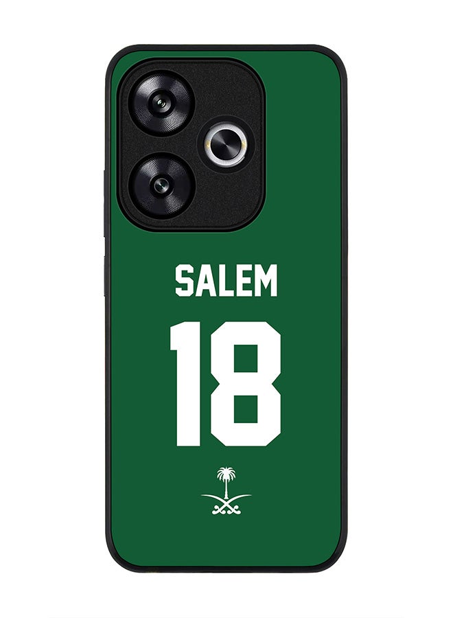 Stylizedd Rugged Black edge case for Xiaomi Poco F6 / Xiaomi Redmi Turbo 3, Slim fit Case Flexible Cover - Football Team - Saudi Arabia, Player Name - Salem - Image 1