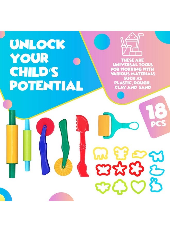 DIMROM Clay and Play Dough Tools Six Piece Set - Ages 3 & Up (18pcs) - Image 2