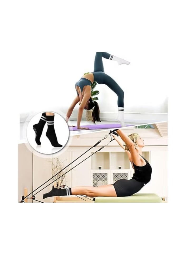 DELGREEN 4 Pairs Yoga Socks For Women，Non Slip Socks Pilates Socks For Yoga,Pilates, Ballet, Dance, Workout,Dance - Image 4