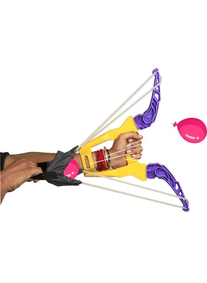 TOTA 2 in 1 Holi Gadget Balloon and Gulal Launcher | Quality Holi Toy with for Long Throw and Fun Holi Celebration| Pull Gulal Ball Back and Blast Gulaal |1 Free Gulal Ball - Assorted Colour - Image 1