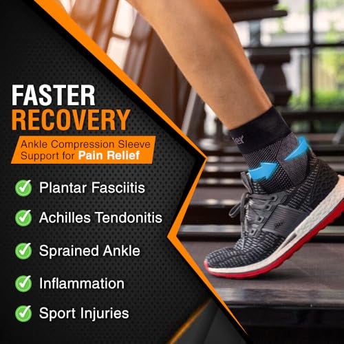 Doc Miller Ankle Brace for Women & Men – Foot Compression Sleeve, Toeless Wrap & Support for Pain Relief, Plantar Fasciitis, Achilles Tendonitis & Injury Recovery, 1 Pair - Image 3