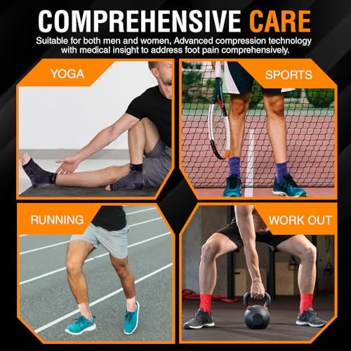 Doc Miller Ankle Brace for Women & Men – Foot Compression Sleeve, Toeless Wrap & Support for Pain Relief, Plantar Fasciitis, Achilles Tendonitis & Injury Recovery, 1 Pair - Image 2