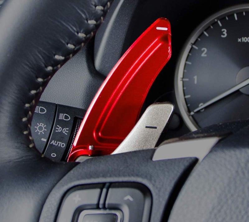 iJDMTOY Sports Red CNC Billet Aluminum Larger Paddle Shifter Extensions Compatible with Lexus IS250 IS300 IS350 RC350 RC300 NX300 NX200t CT200h, etc - Image 2