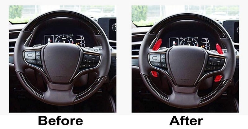 iJDMTOY Sports Red CNC Billet Aluminum Larger Paddle Shifter Extensions Compatible with Lexus IS250 IS300 IS350 RC350 RC300 NX300 NX200t CT200h, etc - Image 3