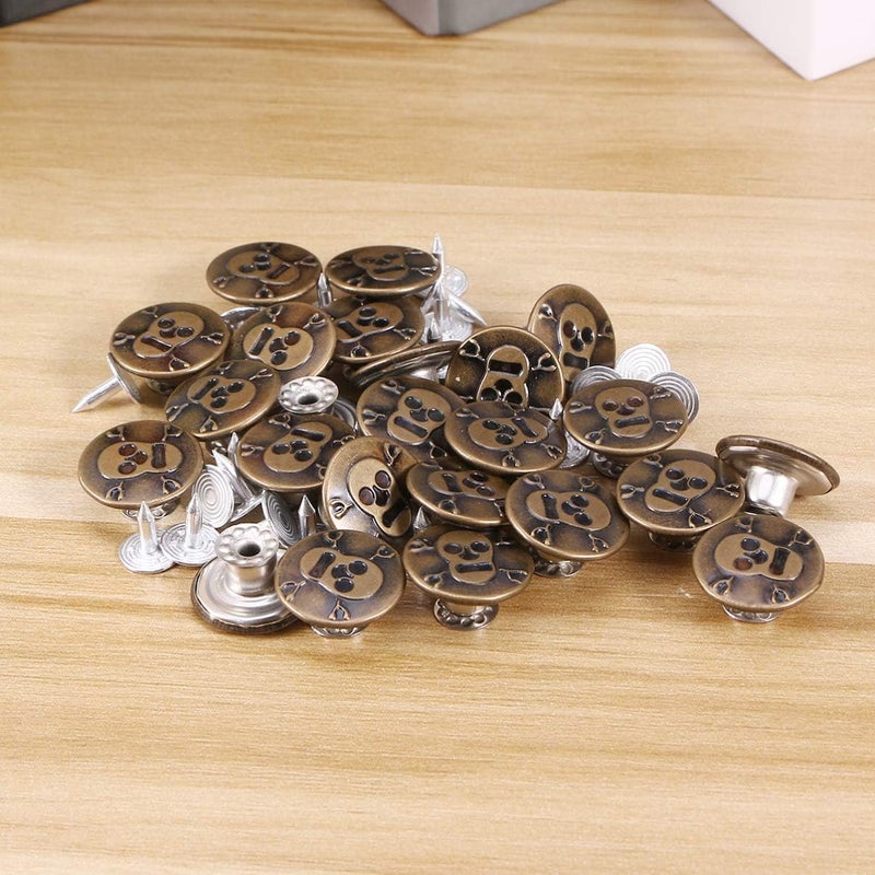 klarako 25 Pcs Upholstery Buttons Metal Press Stud Metal Button Clips Snaps for Sewing Decorative Pants Button Sew on Snap Fasteners Jeans Spring Buckle Fittings Trouser Buttons Rivet - Image 4