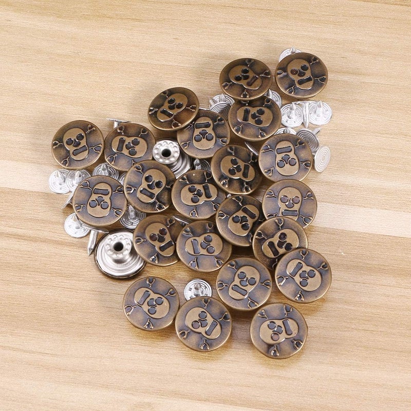 klarako 25 Pcs Upholstery Buttons Metal Press Stud Metal Button Clips Snaps for Sewing Decorative Pants Button Sew on Snap Fasteners Jeans Spring Buckle Fittings Trouser Buttons Rivet - Image 2