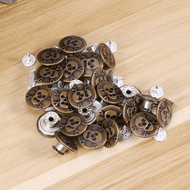 klarako 25 Pcs Upholstery Buttons Metal Press Stud Metal Button Clips Snaps for Sewing Decorative Pants Button Sew on Snap Fasteners Jeans Spring Buckle Fittings Trouser Buttons Rivet - Image 5