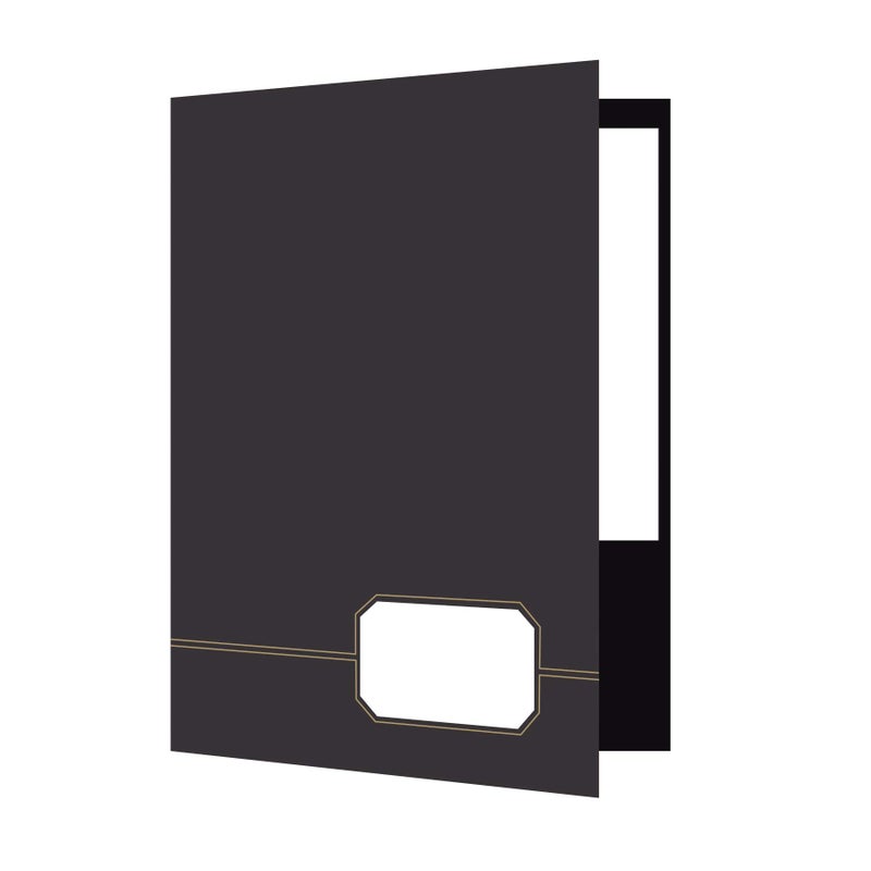 Oxford Monogram Executive Twin Pocket Folders, Letter Size, Black with Gold Foil Trim, 4 Pack (04161EE), 9" x 11 7/8" - Image 1