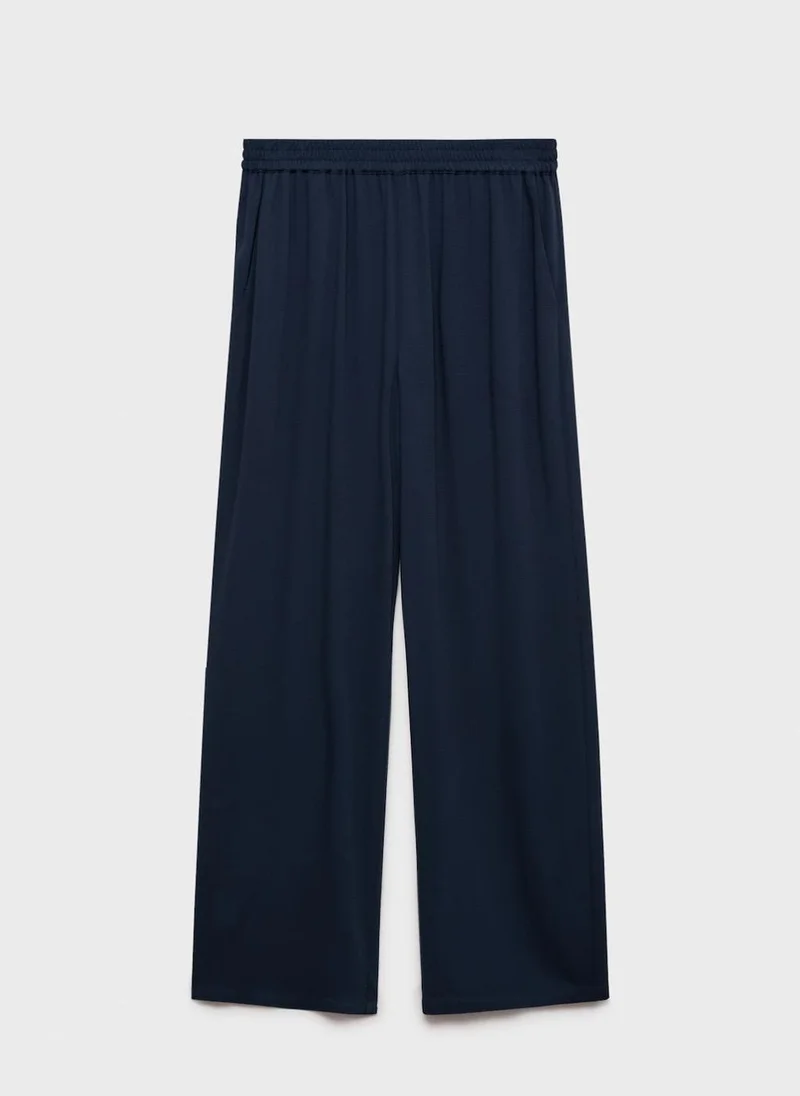 MANGO Straight-fit trousers with elastic waist