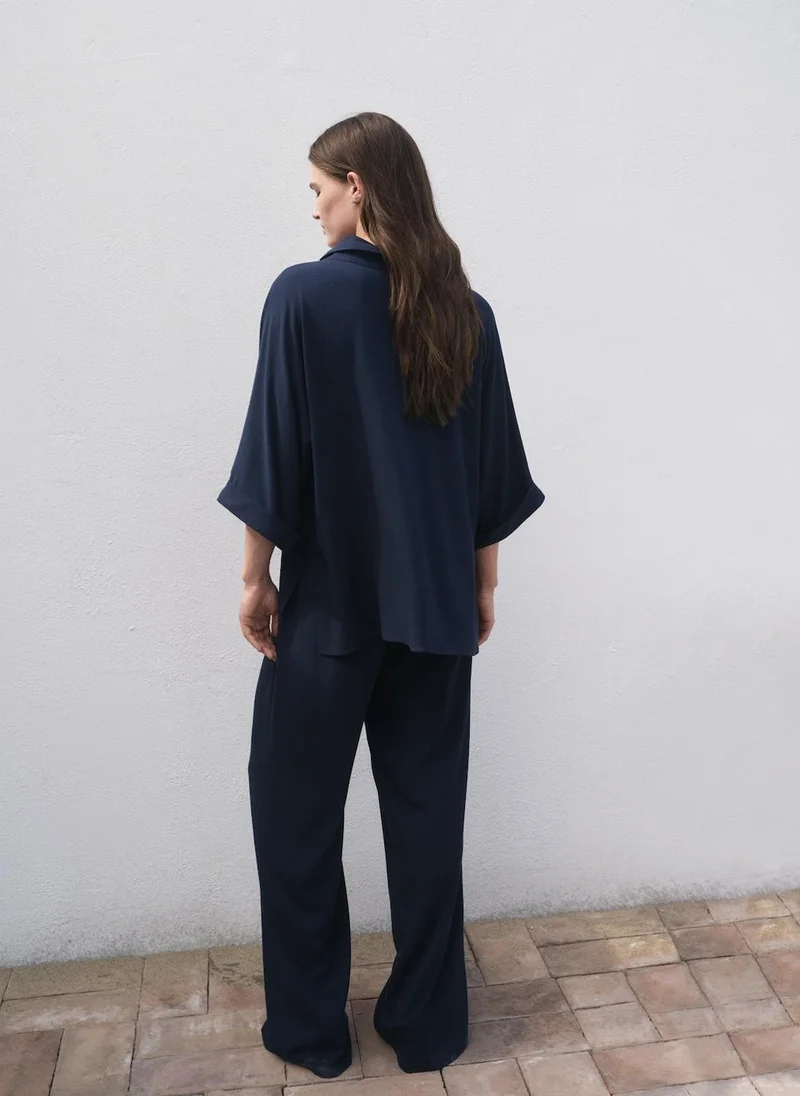MANGO Straight-Fit Trousers With Elastic Waist