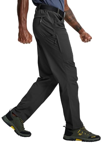 Zoofly Hiking Cargo Pants for Men Water Resistant Work Tactical Pants Nylon Flex Quick Dry Zip Pockets Breathable Pants (Black, 32W*32L) - Image 1