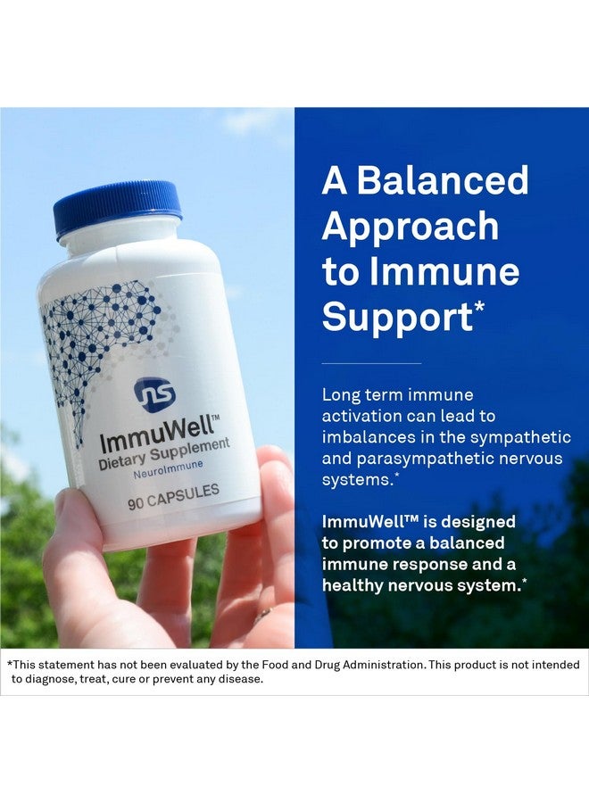 NeuroScience ImmuWell Immune Support Supplement - Fatigue, Energy & Mood Support - Aid an Overactive Immune System - Promote Balance & Brain Energy - with Beta Glucan & Vitamin C (90 Capsules) - Image 3