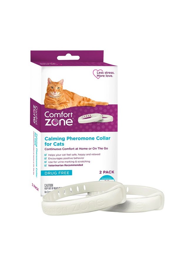 Comfort Zone Comfort Zone Cat Calming Collar Savings Pack: 2 30-Day Calming Collars for 60 Days of Calm; Cat Pheromones Help Anxiety, Reduce Stress, Urine Marking, Scratching; Indoor or Outdoor Cats; Long-Lasting  - Image 1