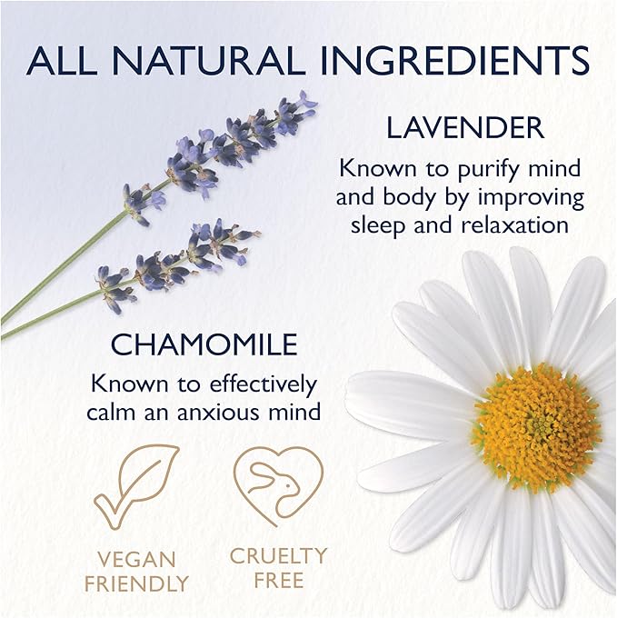 Feather & Down طقم هدايا حقيبة النوم من الريش والداون مع قناع عين فاخر وبلسم نوم ورذاذ وسادة وكريم استحمام مع زيوت أساسية مهدئة من اللافندر والبابونج صديق للنباتيين وخالي من القسوة - Image 3