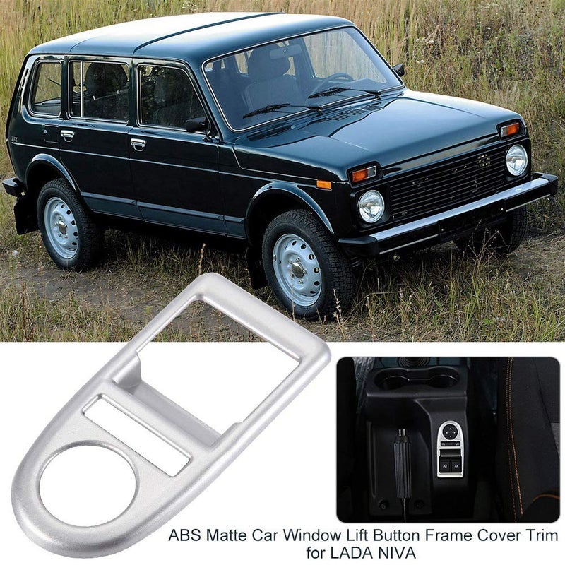klarako ABS Window Switch Button Frame Cover Trim,Matte Car Window Lift Button Frame Cover Trim for LADA NIVA - Image 3