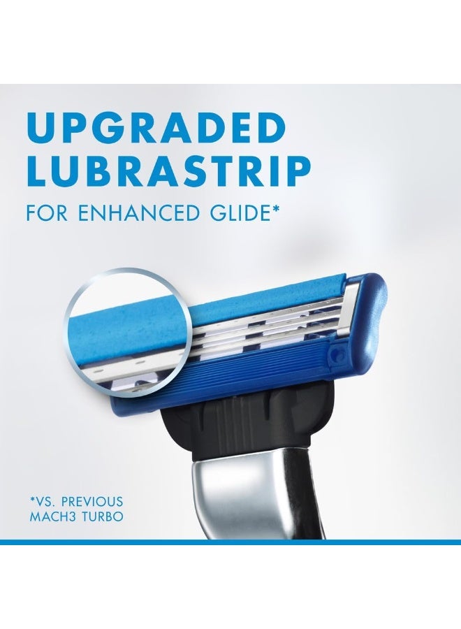 ماكينة حلاقة جيليت ماك 3 تيربو للرجال قابلة لإعادة التعبئة: 12 شفرة قابلة لإعادة التعبئة - Image 4