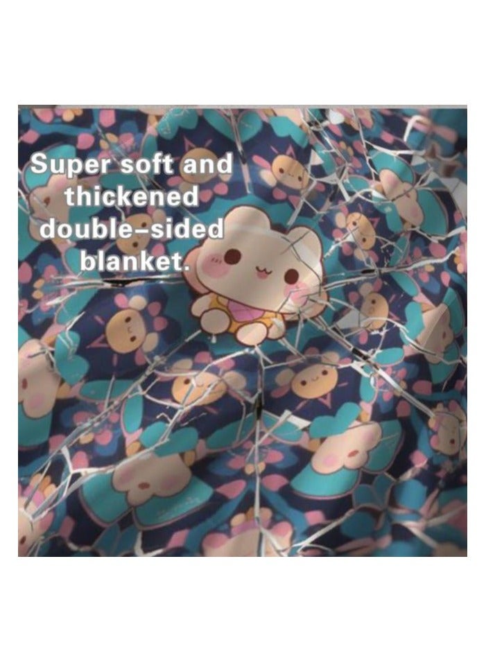 عام بطانية رقيقة من الفانيلا (دافئة ومريحة، ومناسبة للنوم واستخدام الألعاب وإزالة الغبار ومقاومة للرمل) 150 سم * 200 سم - 844 - Image 1