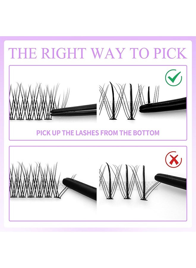HY - DIY Eyelash Extension Kit 240pcs Individual Lashes Cluster, 9-16mm Mix 30D 40DKIT with Lash Bond and Seal and Remover Lash Applicator for Beginners - Image 1