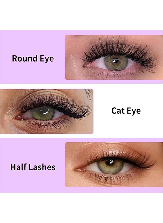 HY - DIY Eyelash Extension Kit 240pcs Individual Lashes Cluster, 9-16mm Mix 30D 40DKIT with Lash Bond and Seal and Remover Lash Applicator for Beginners - Image 1
