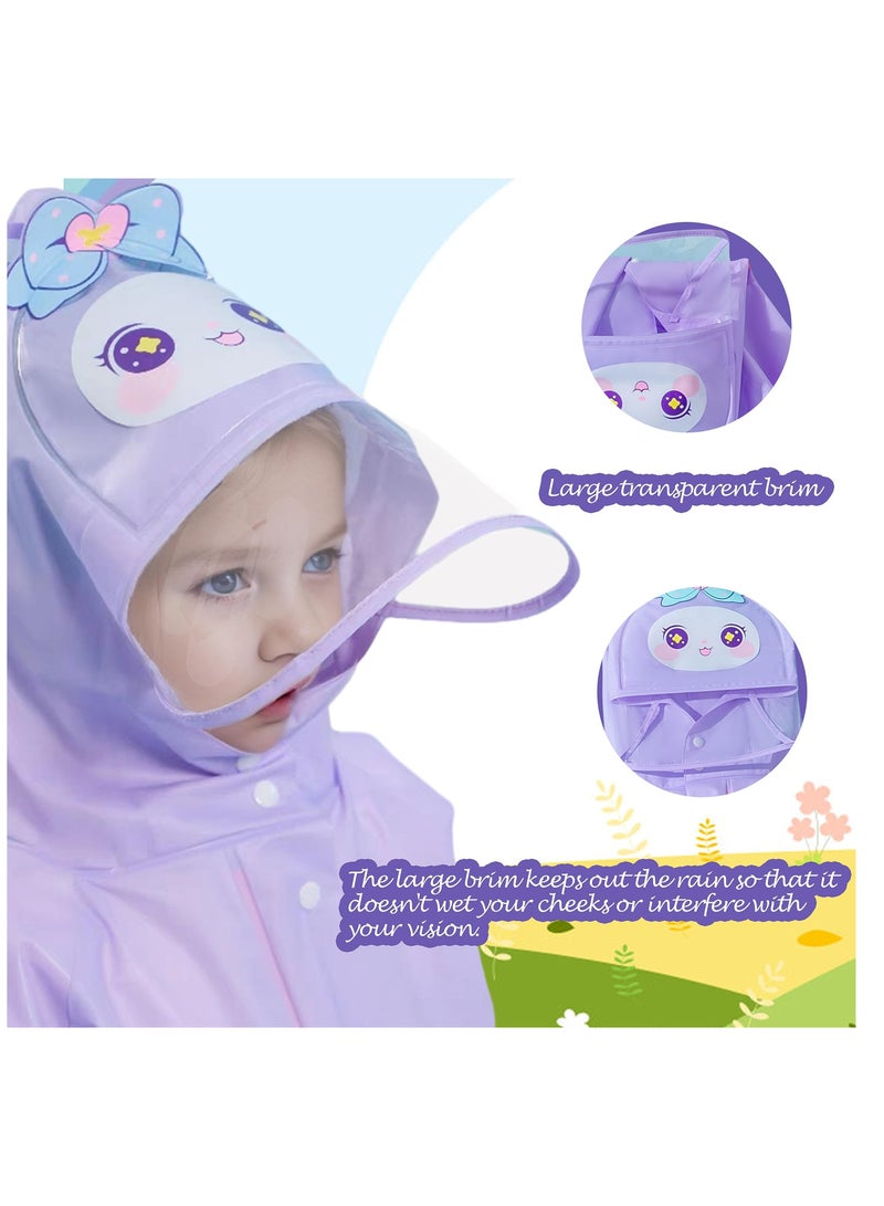 Excefore Kids Waterproof Rain Coat, EVA Portable Rain Poncho, Kids Raincoat for Boys Girls Rain Poncho with Hood, Waterproof Reusable EVA Rainwear Toddler Cartoon 4-6 Years, L Size - Image 4