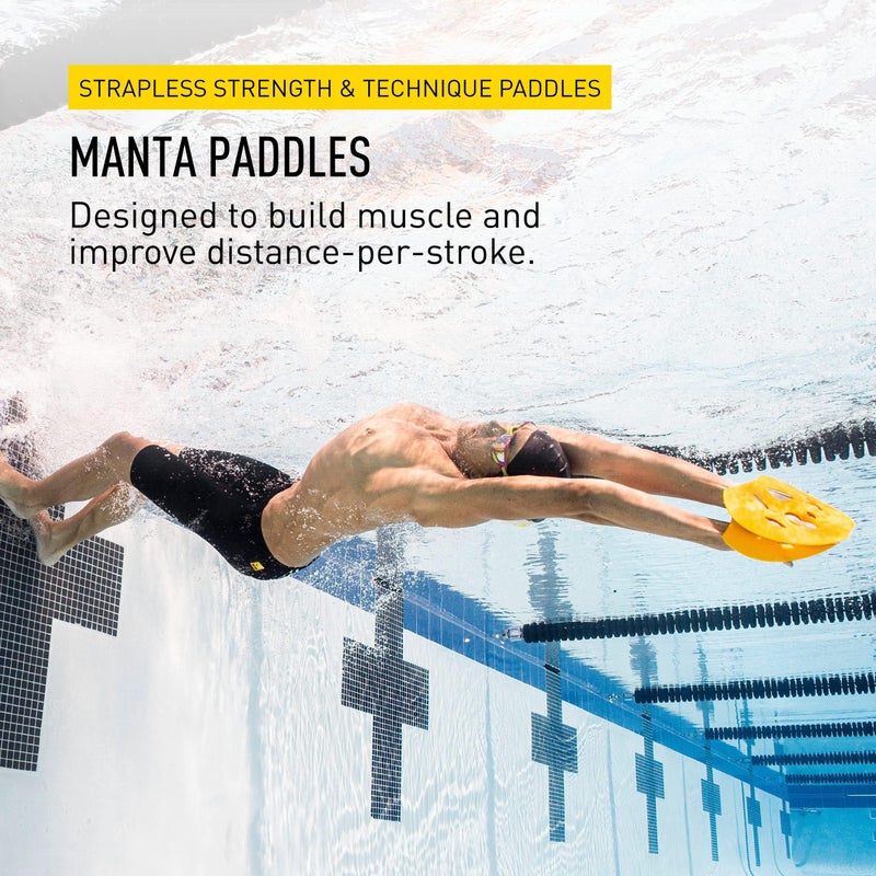 FINIS Manta Swim Training Paddles - Strapless Design for Stroke Technique - Floating Hand Paddles - Build Strength - Medium - Image 2