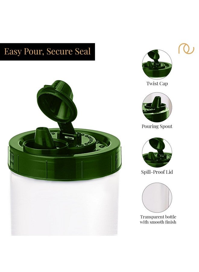 Frenchware Oil Dispenser (Pack of 2, 1 Litre Each) 100% Food-Grade, BPA-Free Plastic, Ideal for Storing & Pouring Liquids, Cooking Oils, Refined Oils, Olive Oil, Vinegar, Soy Sauce (Green) - Image 3