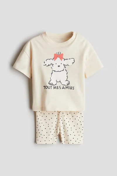 اتش اند ام طقم قطن جيرسي من قطعتين