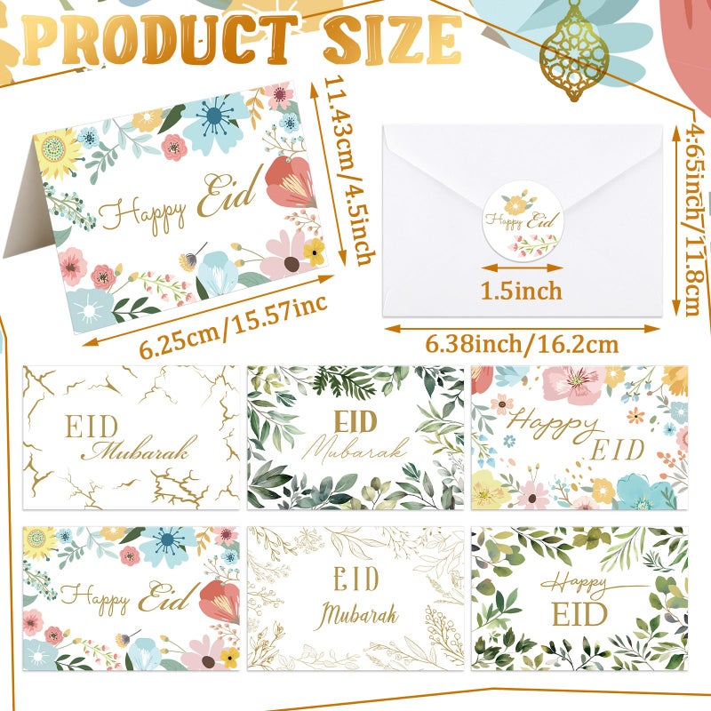 Saypacck 36 Pcs Ramadan Eid Mubarak Greeting Cards with Envelopes and Stickers Assorted Ramadan Cards for Islamic Muslim Decoration Party Supplies Favors Gifts - Image 2