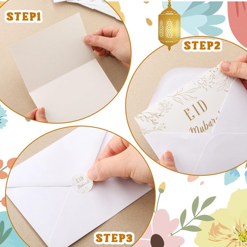 Saypacck 36 Pcs Ramadan Eid Mubarak Greeting Cards with Envelopes and Stickers Assorted Ramadan Cards for Islamic Muslim Decoration Party Supplies Favors Gifts - Image 3
