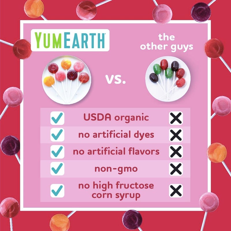 YumEarth يوم إيرث حلوى الفواكه العضوية - 40 مصاصة مغلفة بشكل فردي، صديقة للحساسية ونكهة طبيعية - Image 5