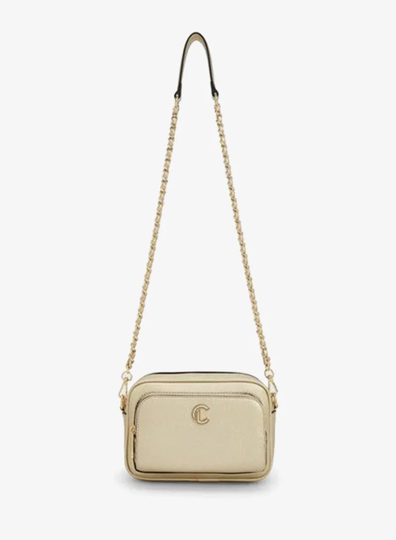 Le Confort GOLD Textured Crossbody Bag With Chain Strap for Women | Best Price UAE