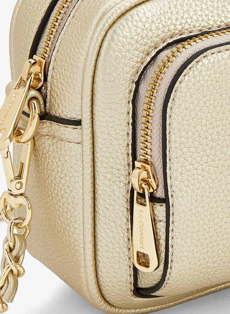 Le Confort GOLD Textured Crossbody Bag With Chain Strap for Women | Best Price UAE