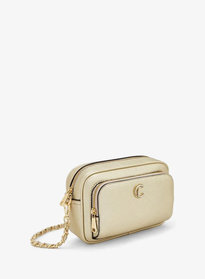Le Confort GOLD Textured Crossbody Bag With Chain Strap for Women | Best Price UAE