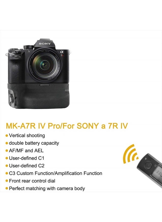 Meike - MK-A7R IV PRO Professional Battery Grip with 2.4G 100-Meter to Remote Control Compatible with Sony A7IV A7R IV A9II A7SIII - Image 1